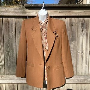 Vintage Kasper 80’s Camel Blazer Tan Sz Small